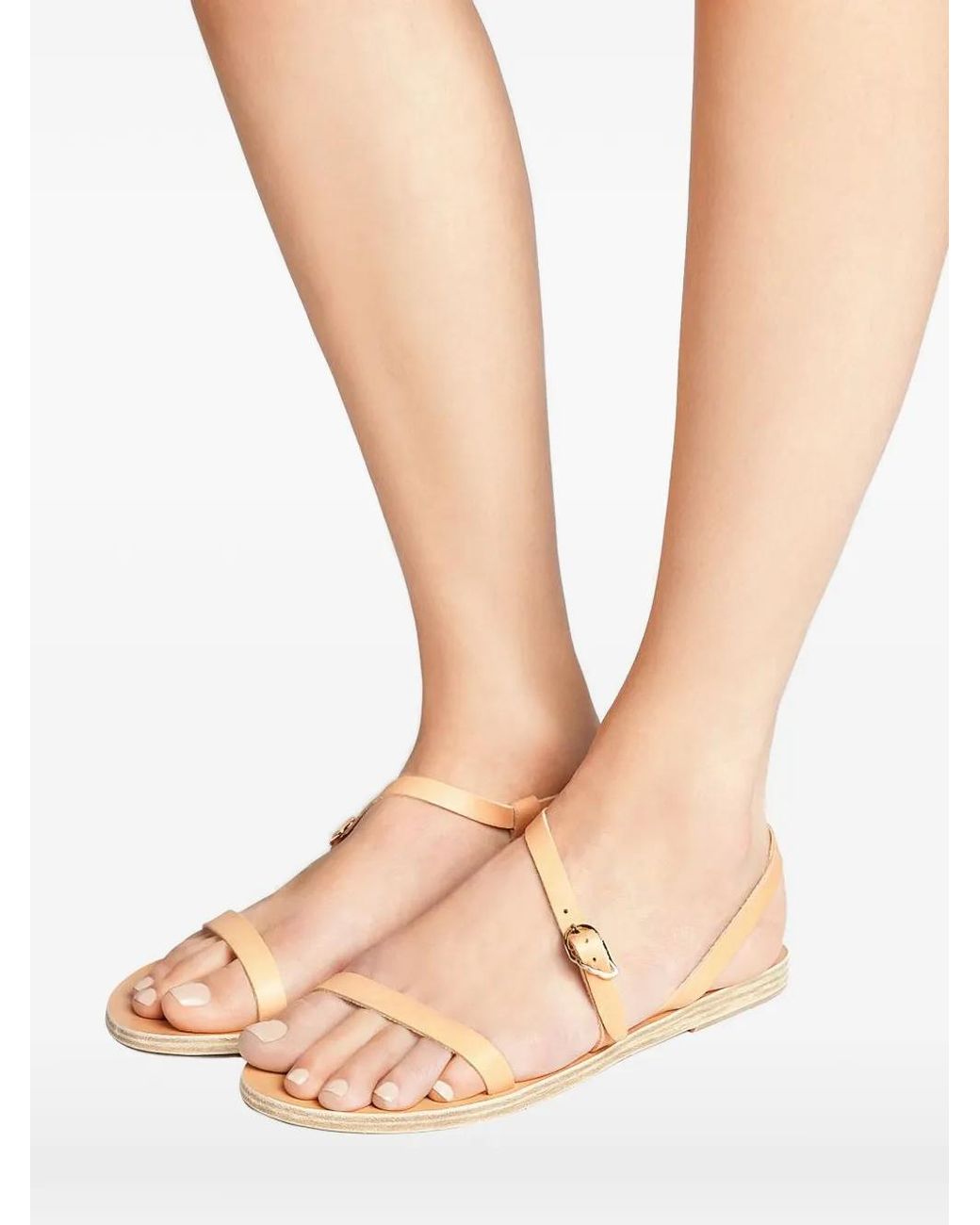 Ancient Greek Sandals White Niove Flat Sandals