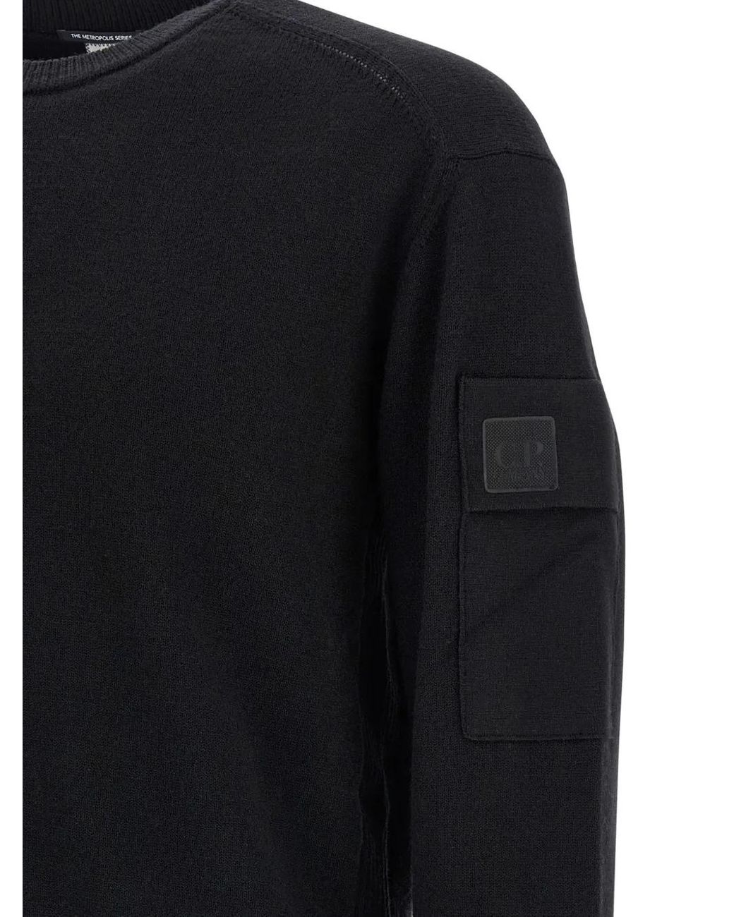 Pull À Patch Logo C P Company pour homme en coloris Black