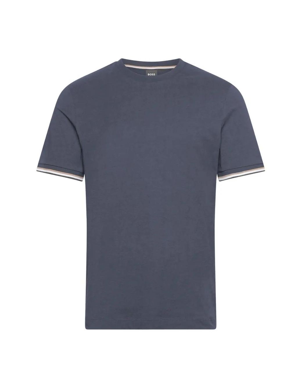 Boss Blue Stripe-Detail T-Shirt for men