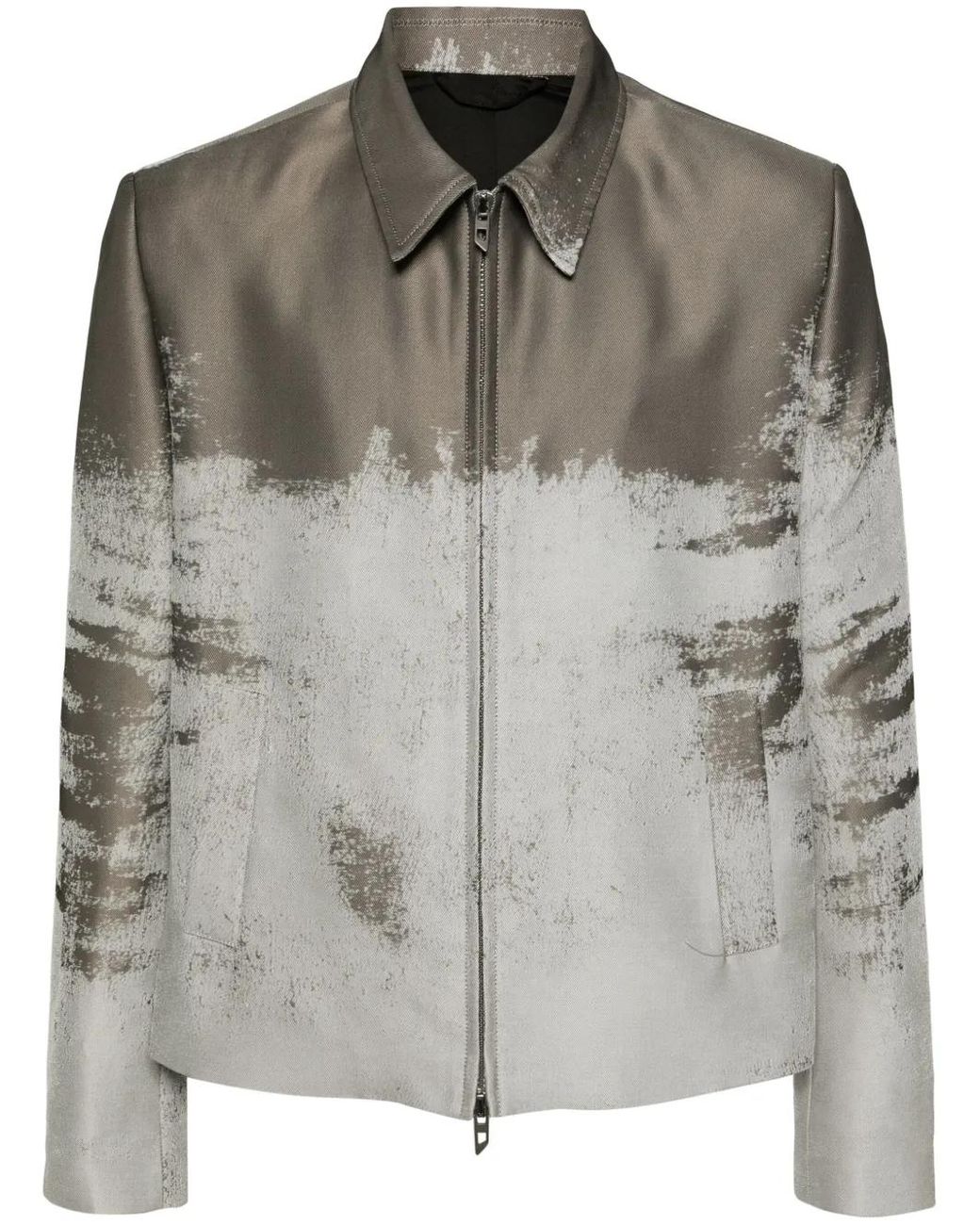 DIESEL Gray J-Pylon Abstract-Pattern Jacket for men