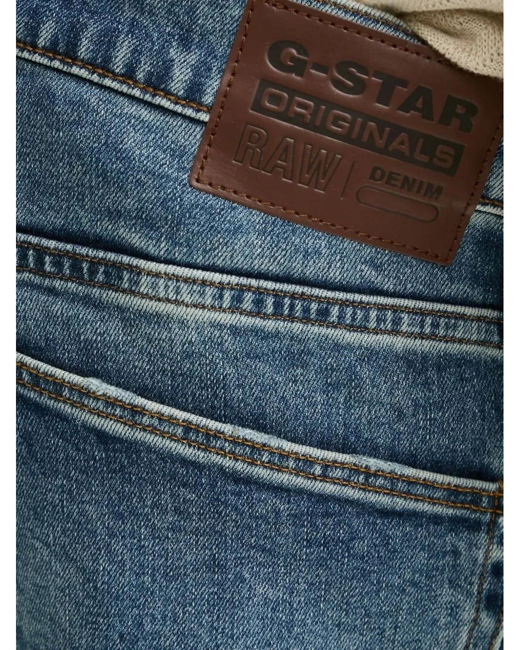 Jean Droit À Effet Délavé G-Star pour homme en coloris Blue