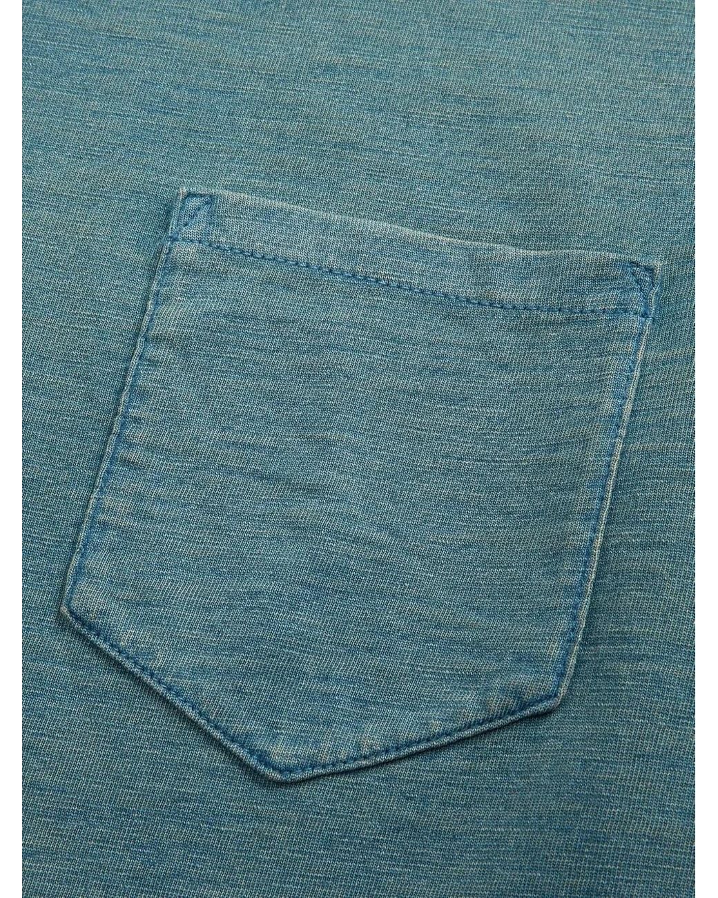 RRL Blue Slub-Texture T-Shirt for men