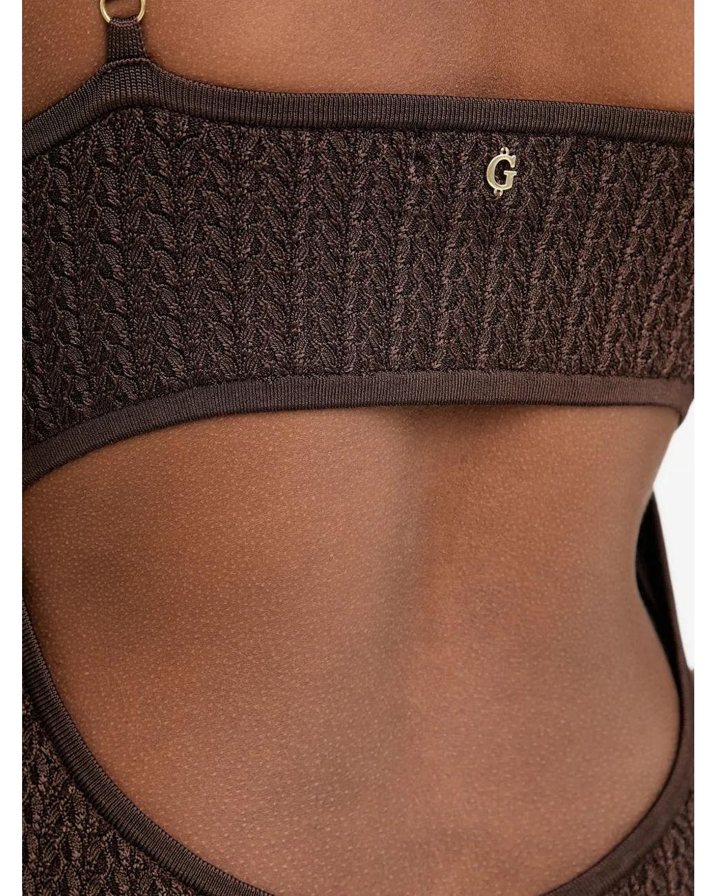Guess Brown Textured Mini Dress