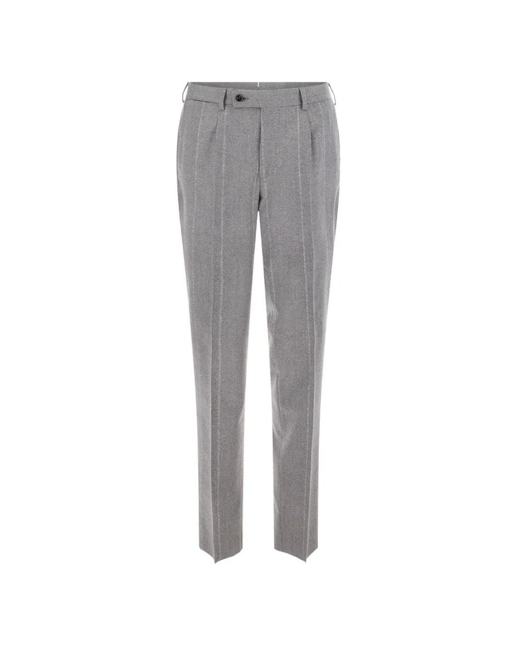 Gabriele Pasini Gray Pinstripe Virgin Wool Trousers for men