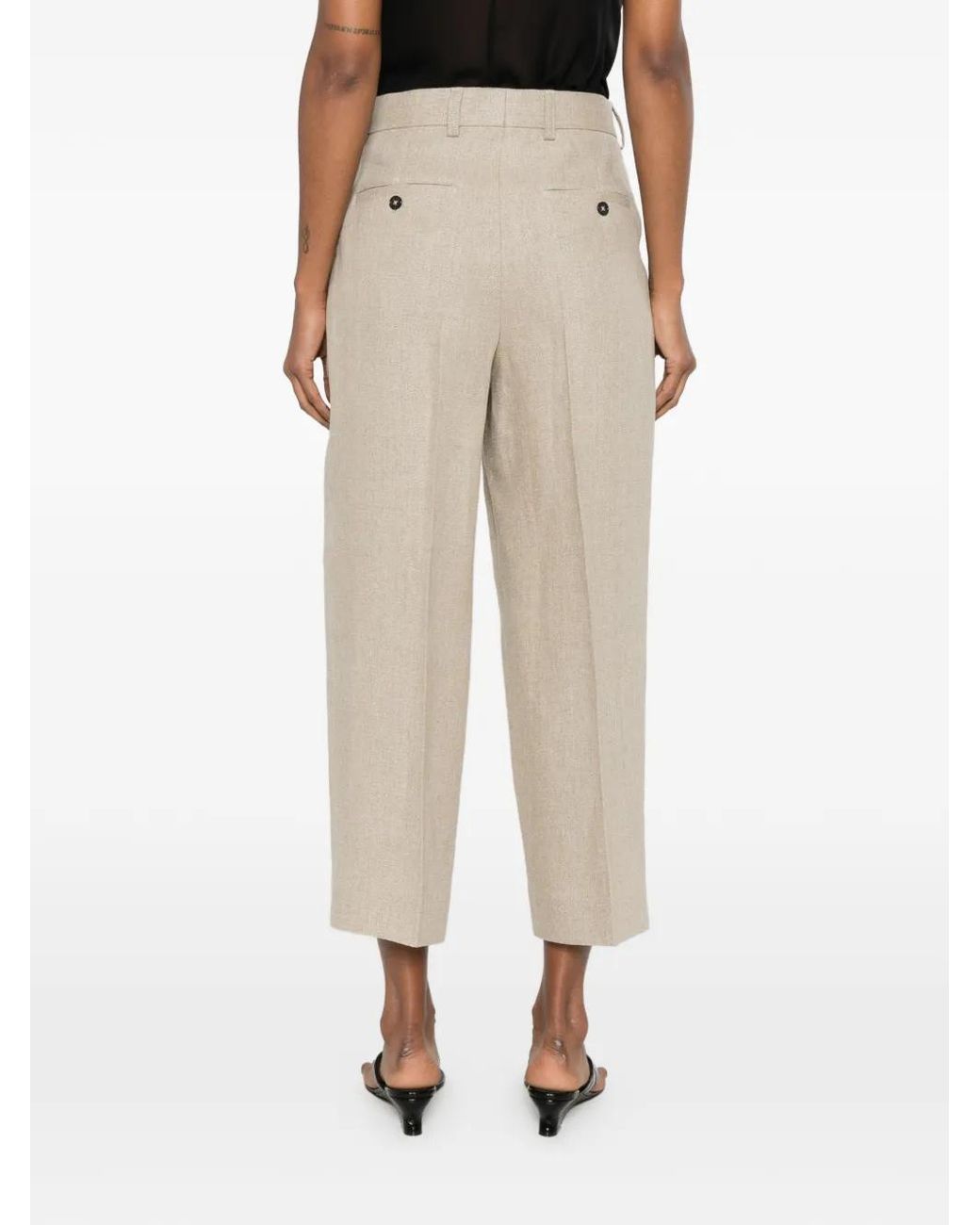 Totême White Linen Trousers