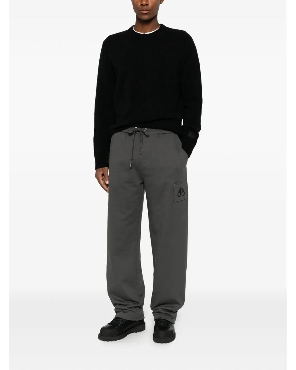 C P Company Black Logo-Patch Wool Sweater for men