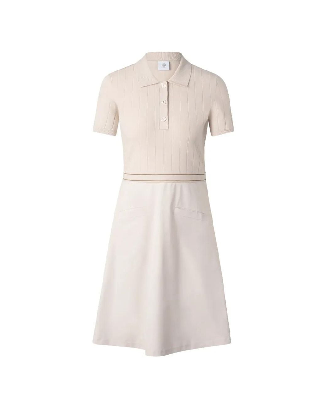 Bogner White Selin Ribbed Polo-Collar Mini Dress (Set Of Two)