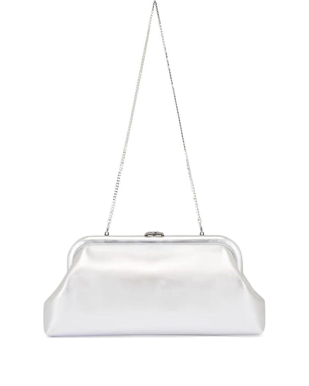 Jimmy Choo White Skylar Leather Clutch Bag
