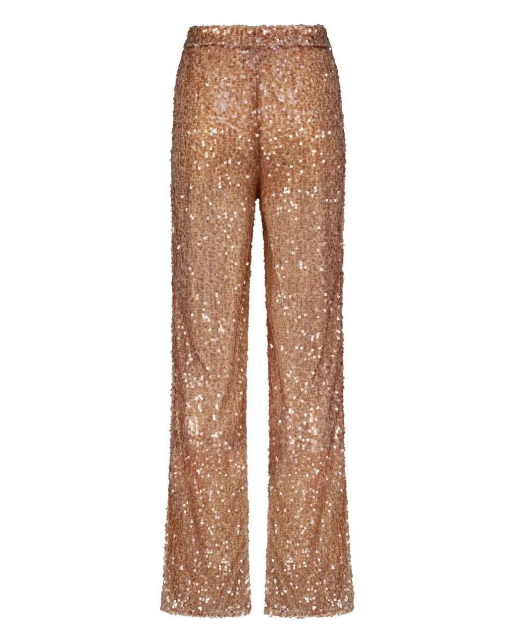 SANA OSMANI Natural Priapre Sequin Side-Split Trousers