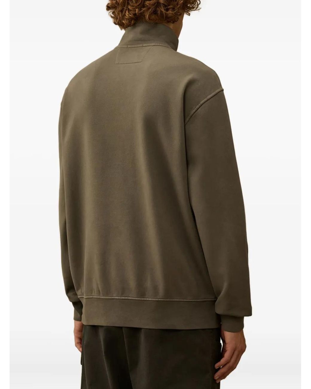 C P Company Green C.P.Company Half Zip Sweatshirt With Lens Pocket for men