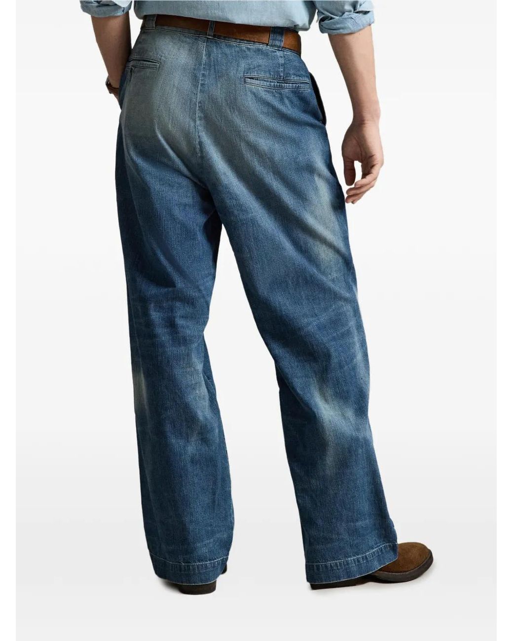 Polo Ralph Lauren Blue Faded Straight-Leg Jeans for men