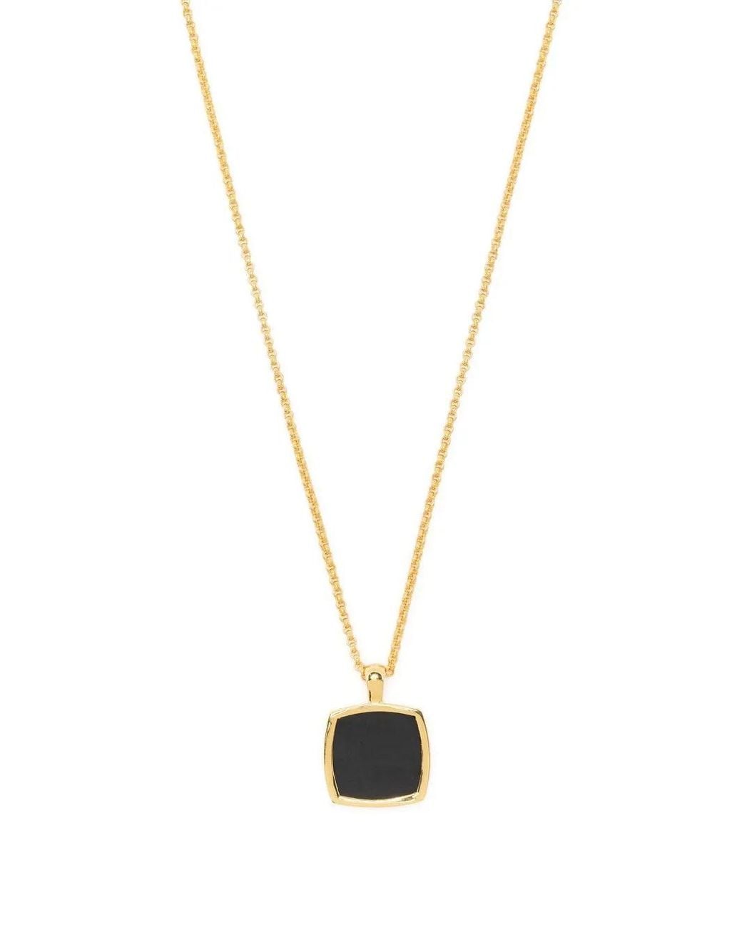 Tom Wood Metallic Cushion Onyx Pendant Necklace