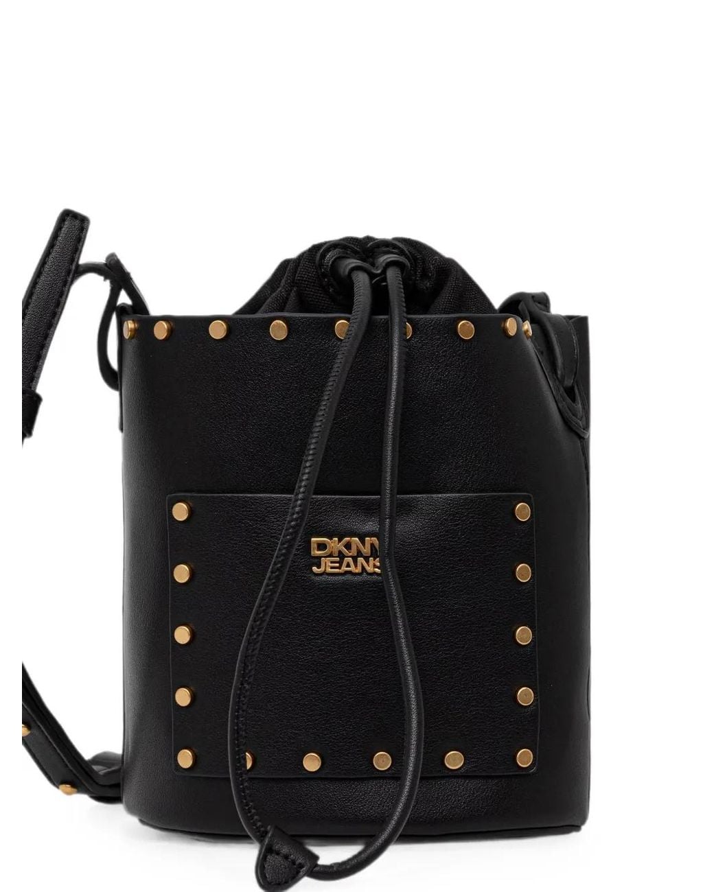 DKNY Black Studded Bucket Bag