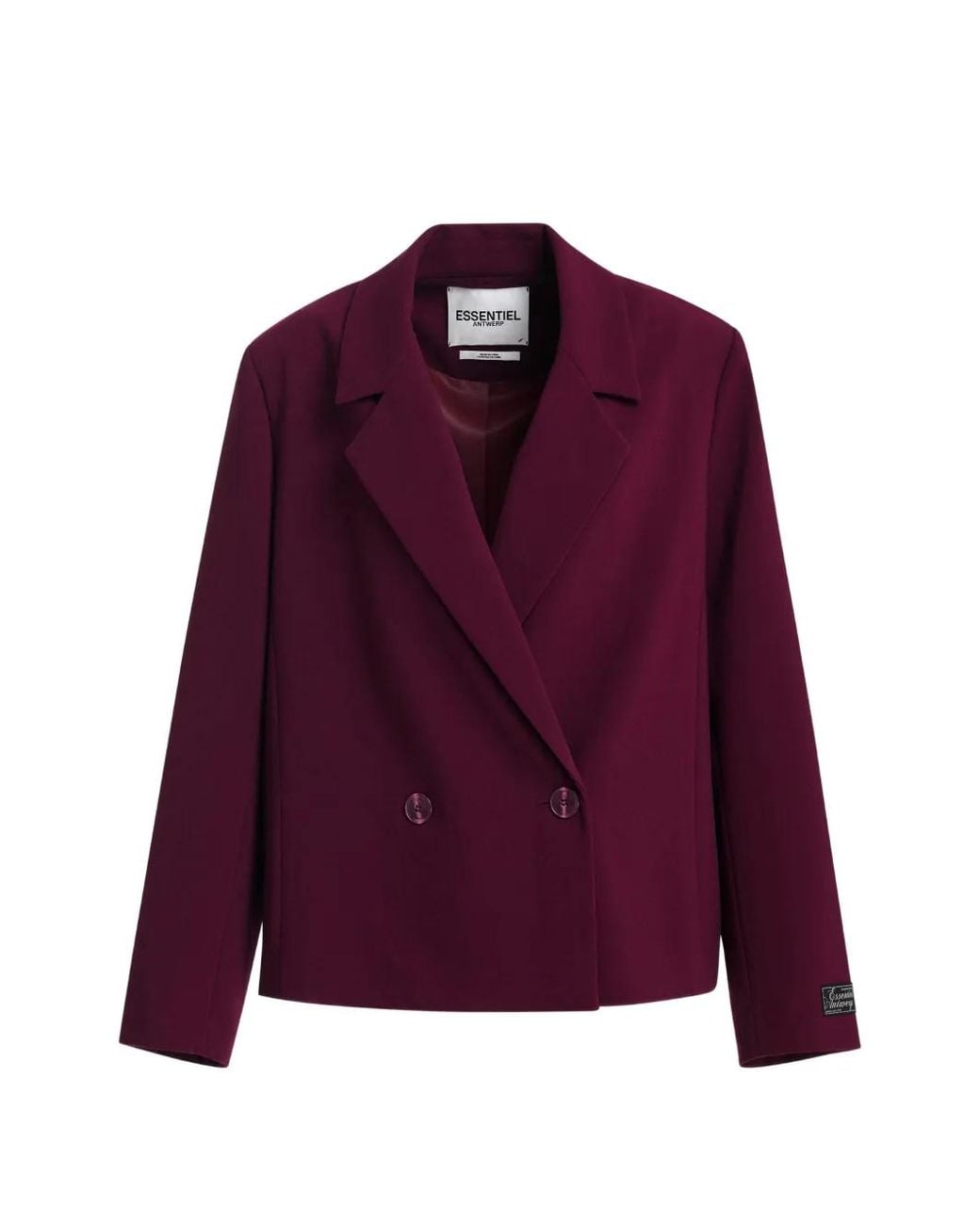 Essentiel Antwerp Purple Kosy Double-Breasted Oversized Blazer