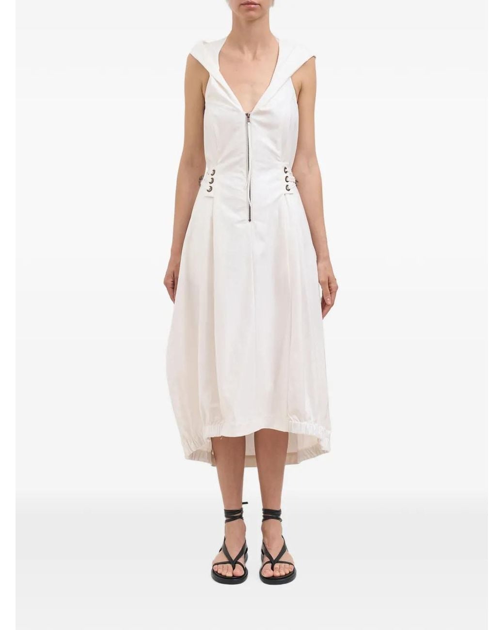 Studiob3 White Lamba Sleeveless Midi Dress