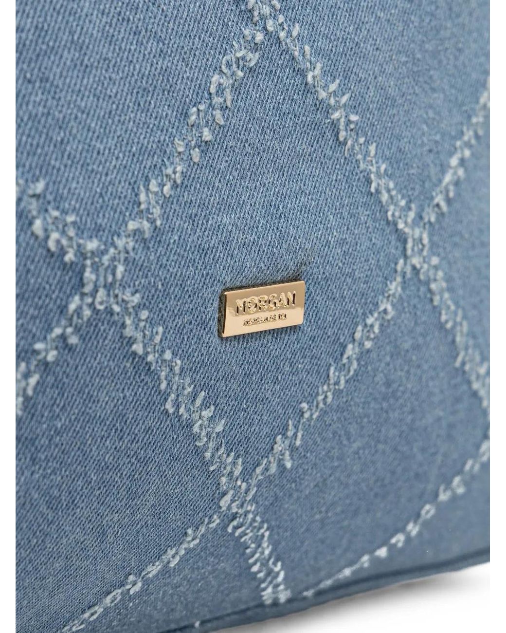 Morgan Blue Sac Cabas En Jean À Matelassage Losanges
