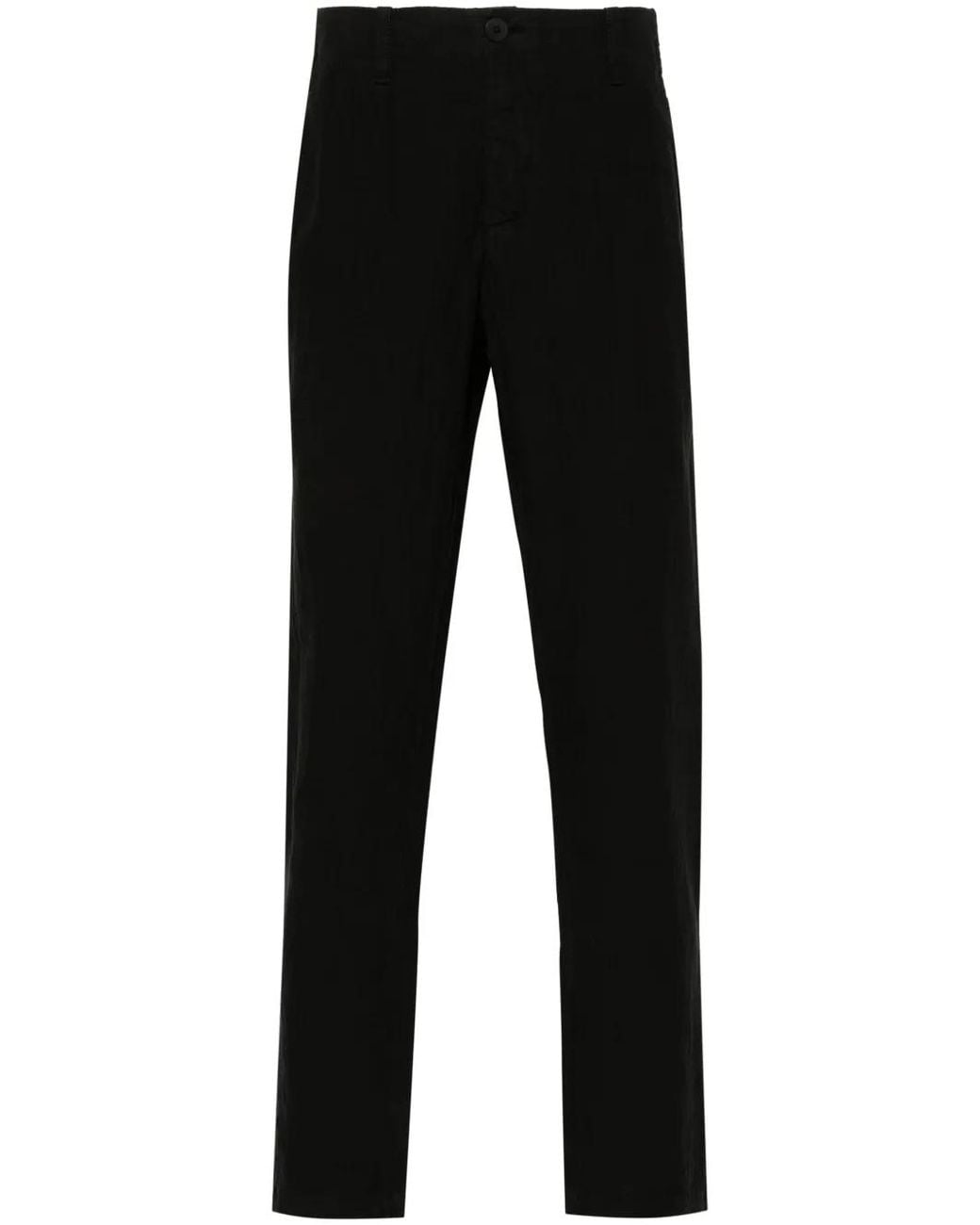 Transit Black Linen Tapered-Leg Trousers for men