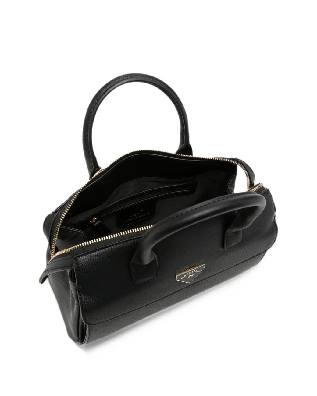 Marc Ellis Black Logo-Plaque Top-Handle Tote Bag