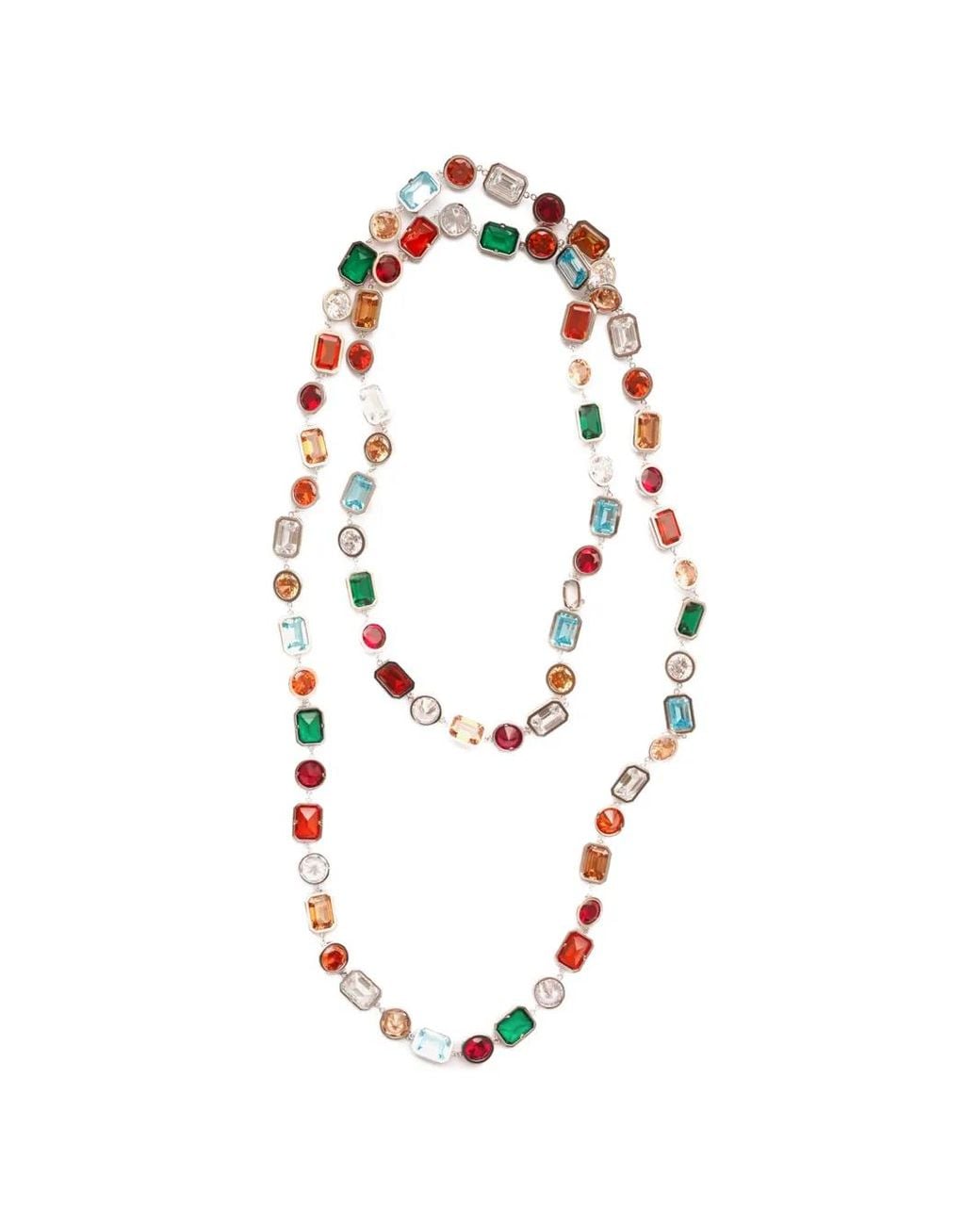 Izabel Display White Mega Cubic-Zirconia-Embellished Long Necklace