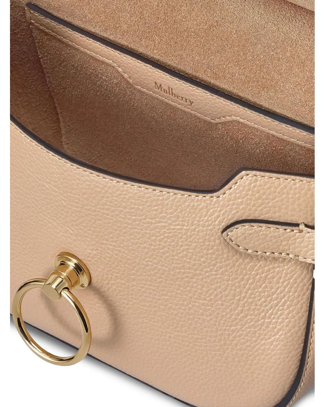 Mulberry Natural Small Amberley Grained Leather Shoulder Bag