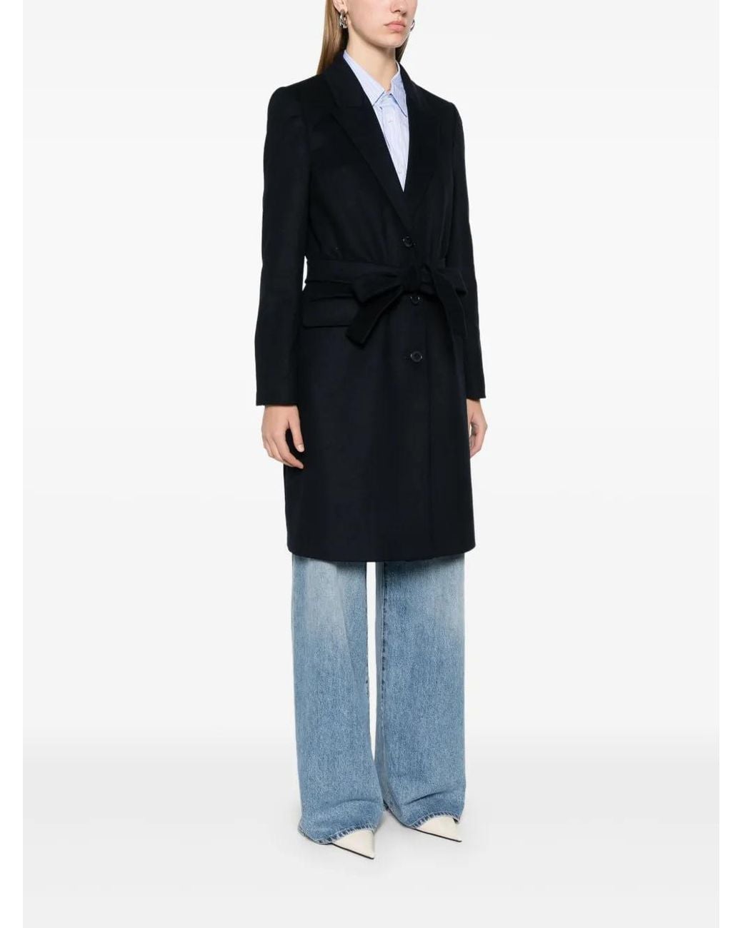 Twinset Black Logo-Plaque Coat