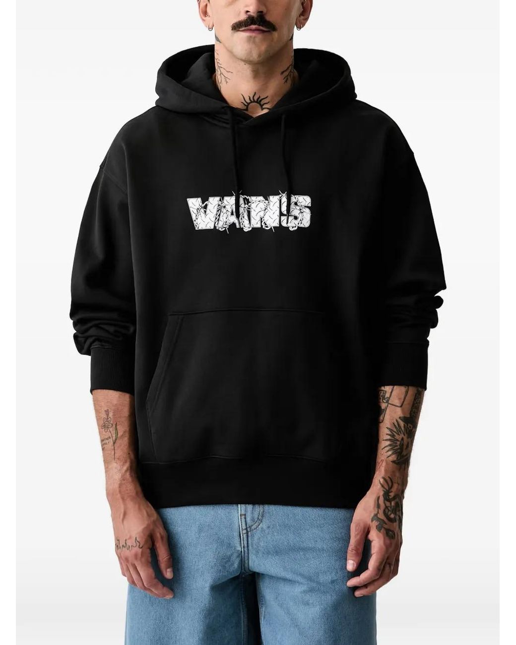 Vans Black Logo-Print Hoodie for men