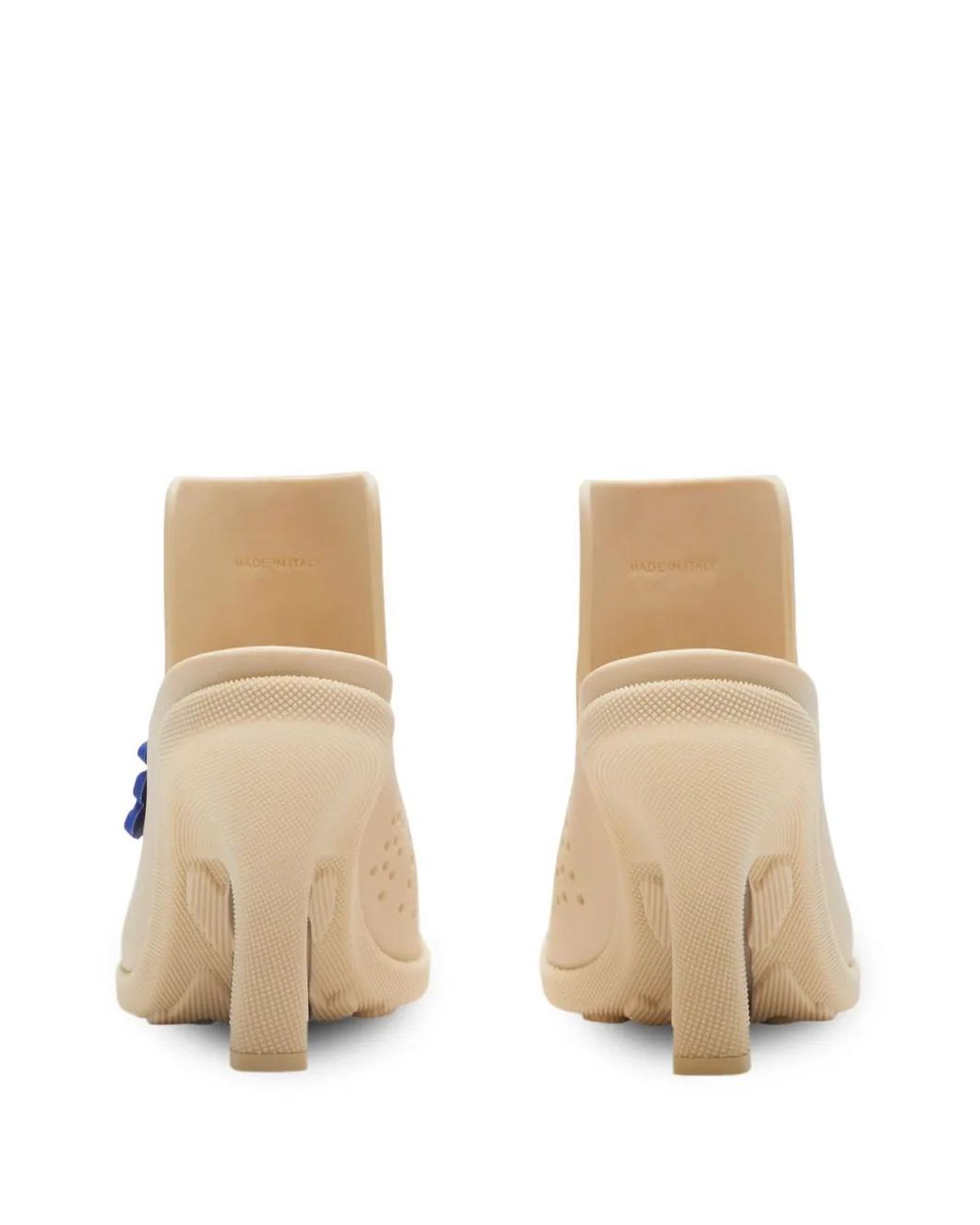 Burberry White Equestrian Knight Square-Toe Mules