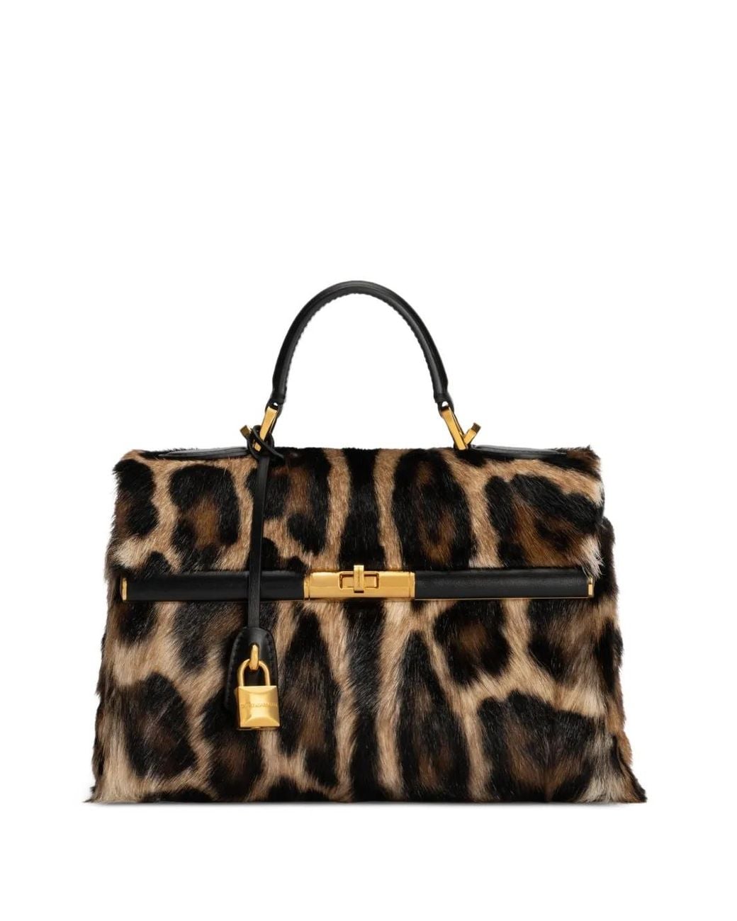 Dolce & Gabbana Black Sac À Main Marlene En Cuir Leo Kid