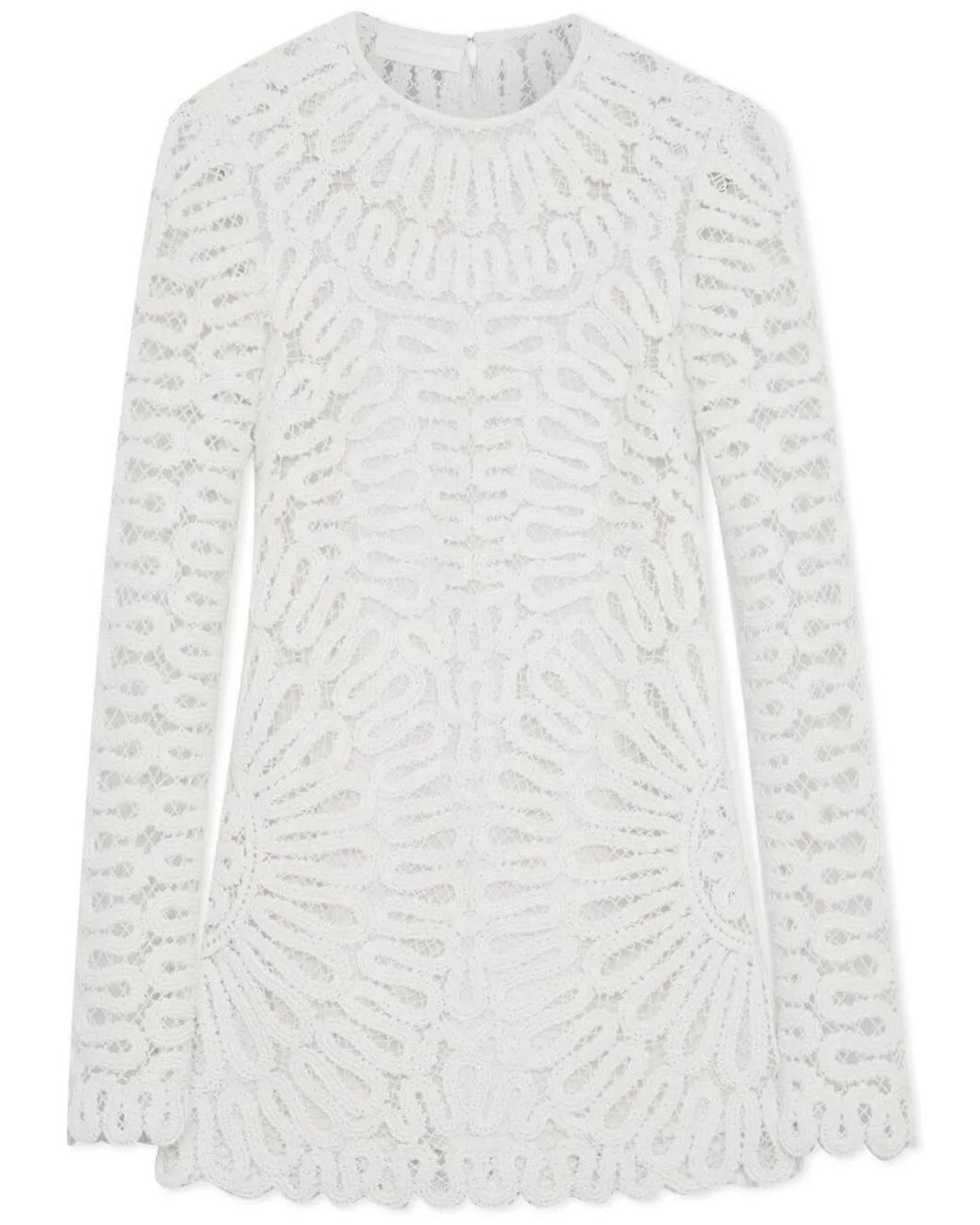 Jonathan Simkhai White Mccall Cage Crochet Mini Dress