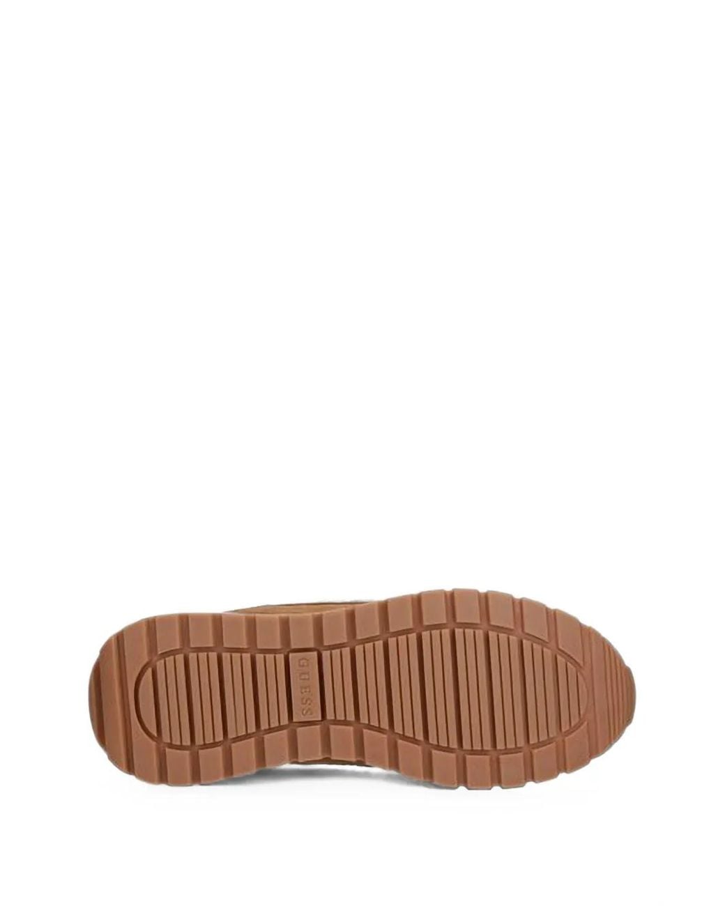 Guess Brown Rexlor Logo-Plaque Panelled Sneakers for men