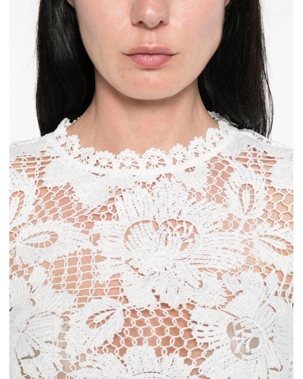 Self-Portrait White Lace Top