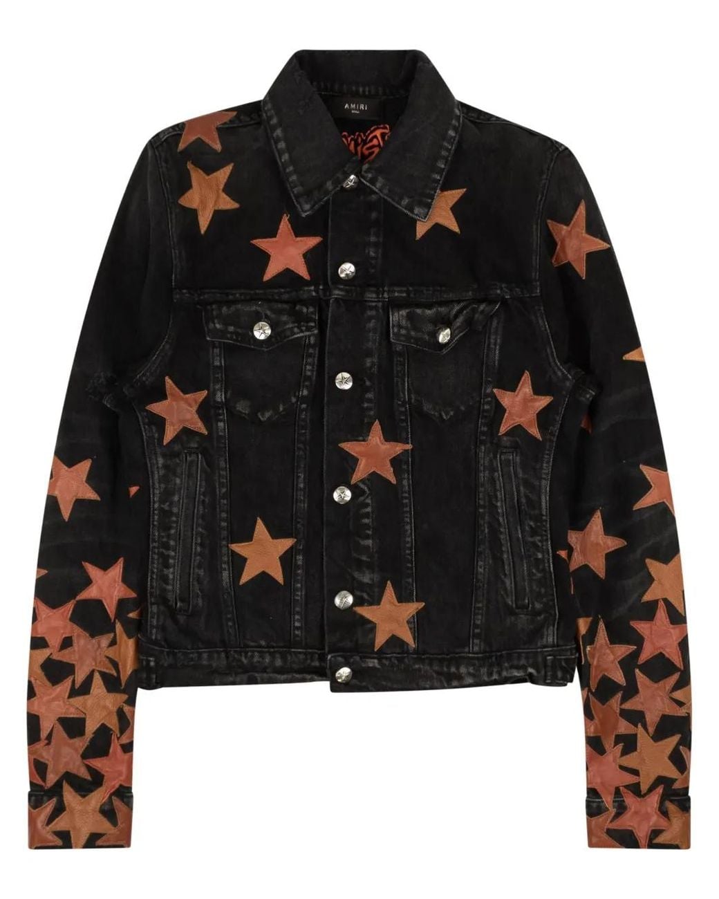 Amiri Black Chemist Star-Appliqué Denim Jacket for men