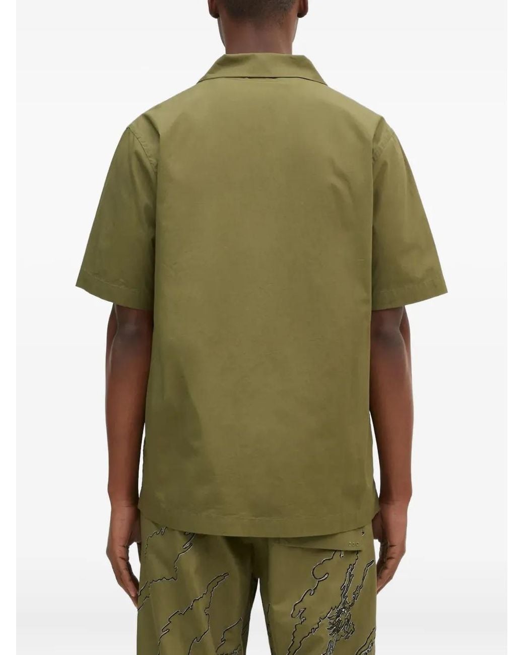 Maharishi Green Dragon-Embroidered Short-Sleeve Shirt for men
