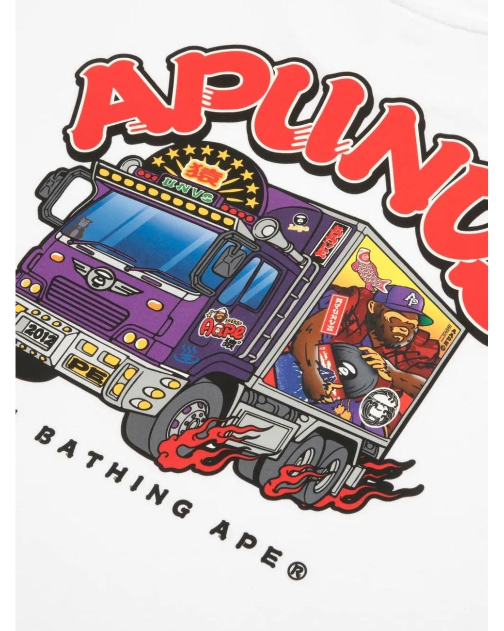 Aape By A Bathing Ape White Graphic-Print T-Shirt for men