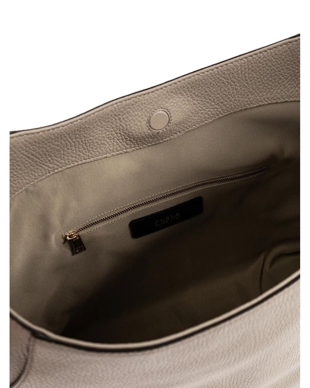 Furla Natural Lara Grained-Leather Shoulder Bag