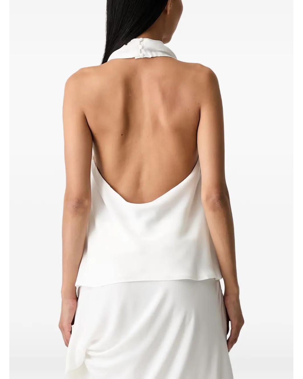 Bardot White Solene Halterneck Open-Back Top