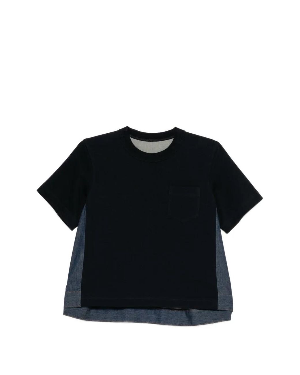 Sacai Black Denim X Cotton T-Shirt