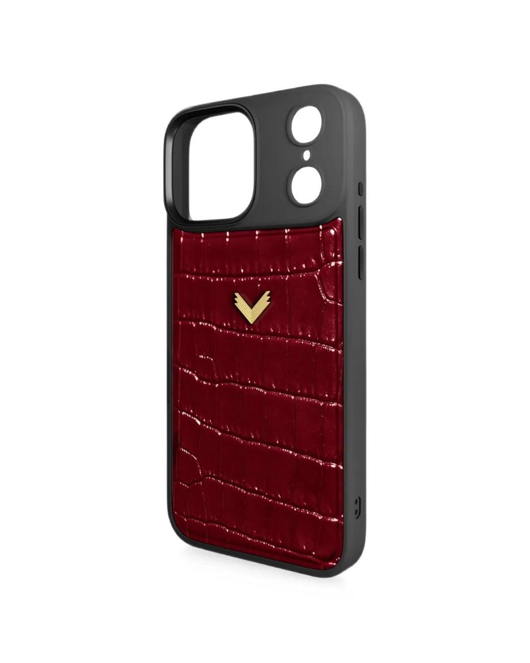 Velante Red Croc-Effect Leather Iphone 17 Pro Max Phone Case