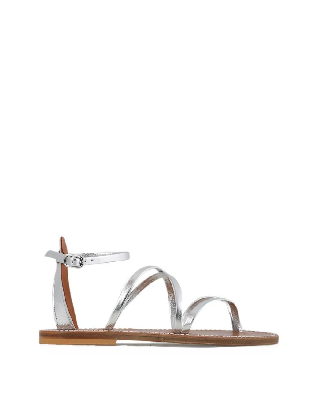 K. Jacques White Nelly F Bg Strappy Leather Sandals