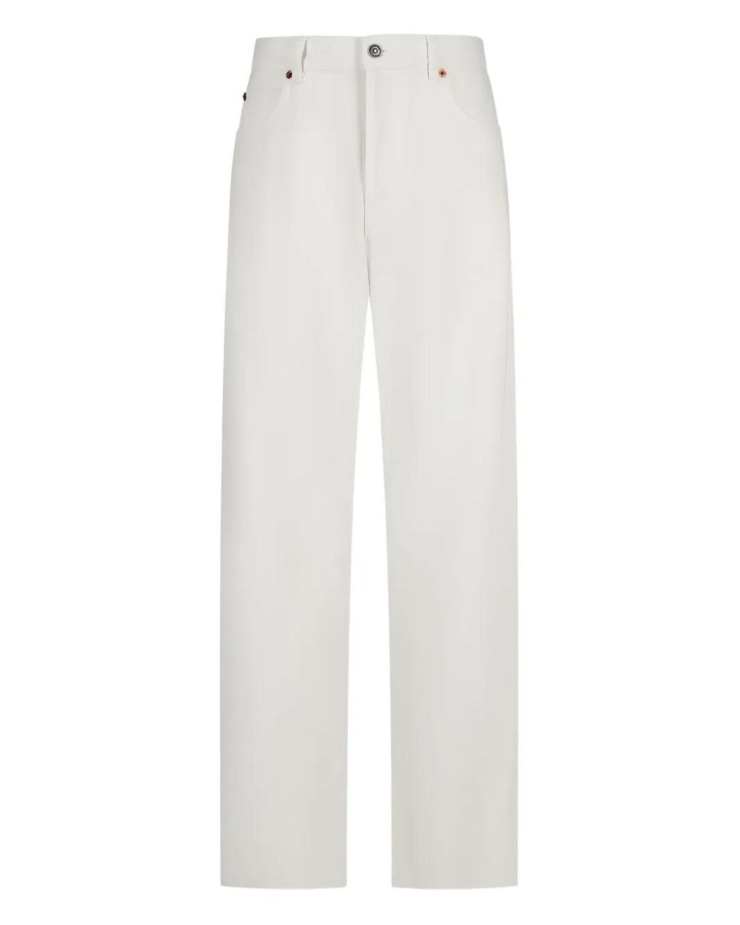Destin White Cotton Jeans for men