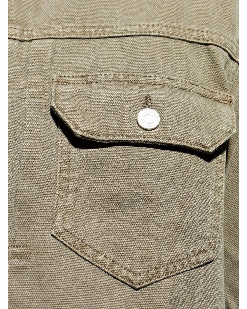 FRAME Green Chest-Pockets Collared Jacket for men