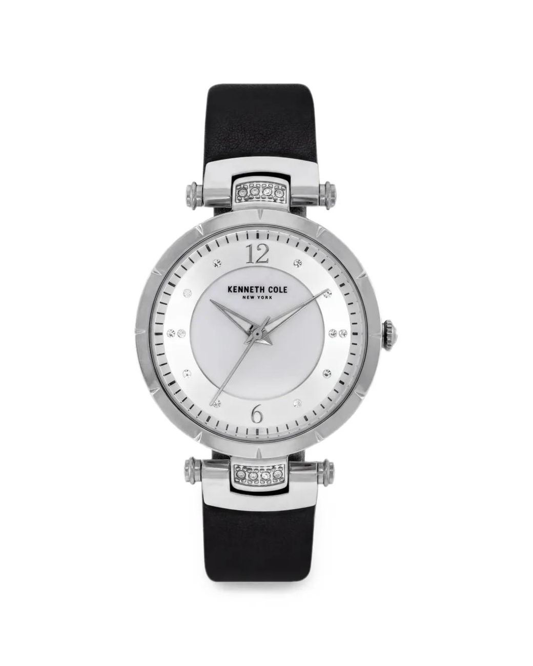 Kenneth Cole White Montre À Ornements En Cristal 34 Mm