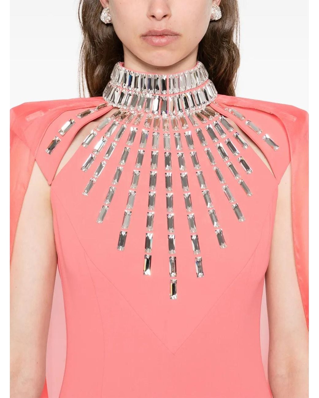 Jean Louis Sabaji Pink Embellished Cape Dress