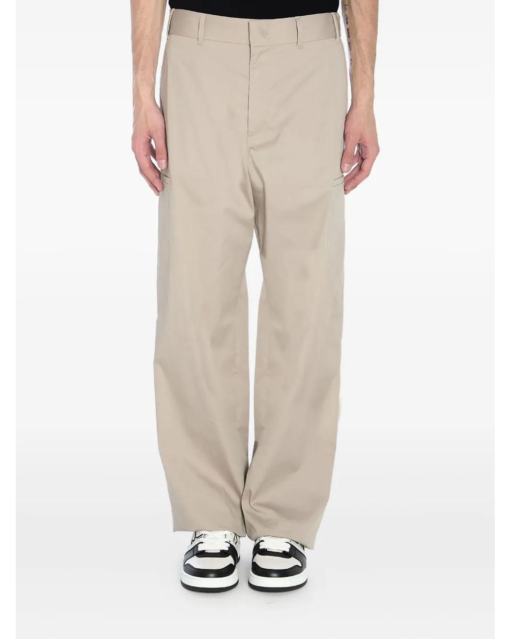 Fendi Natural Ff Logo Trousers for men
