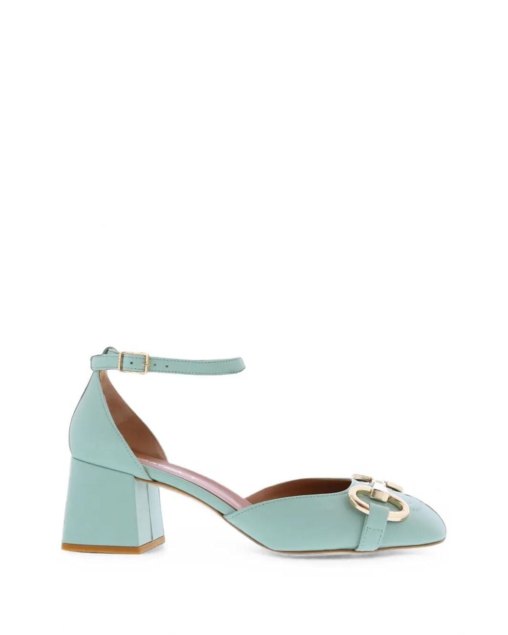 AMI Green Chain-Link Leather Sandals