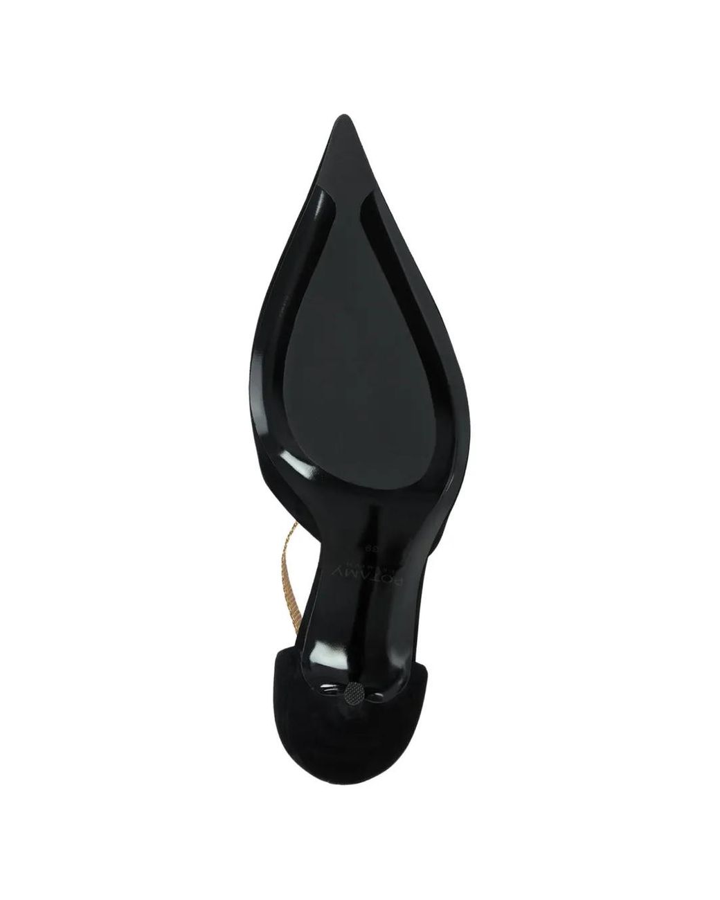 POTAMY Black Ankle Strap Suede Pumps
