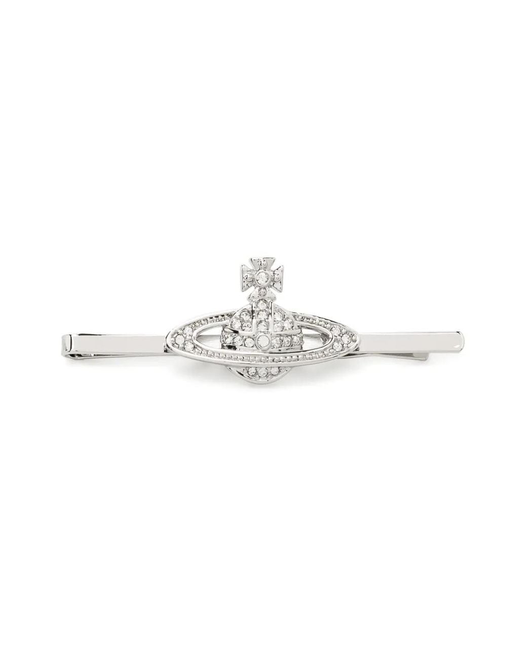 Vivienne Westwood White Orb Crystal-Embellished Hair Clip