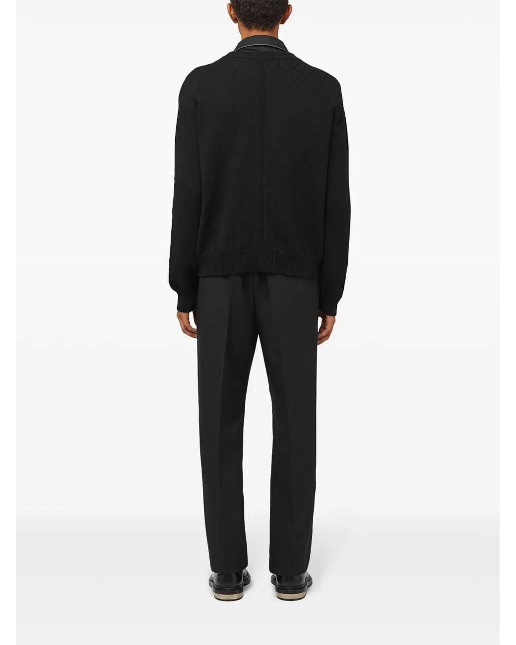 Jil Sander Black Round-Neck Wool-Blend Jumper for men