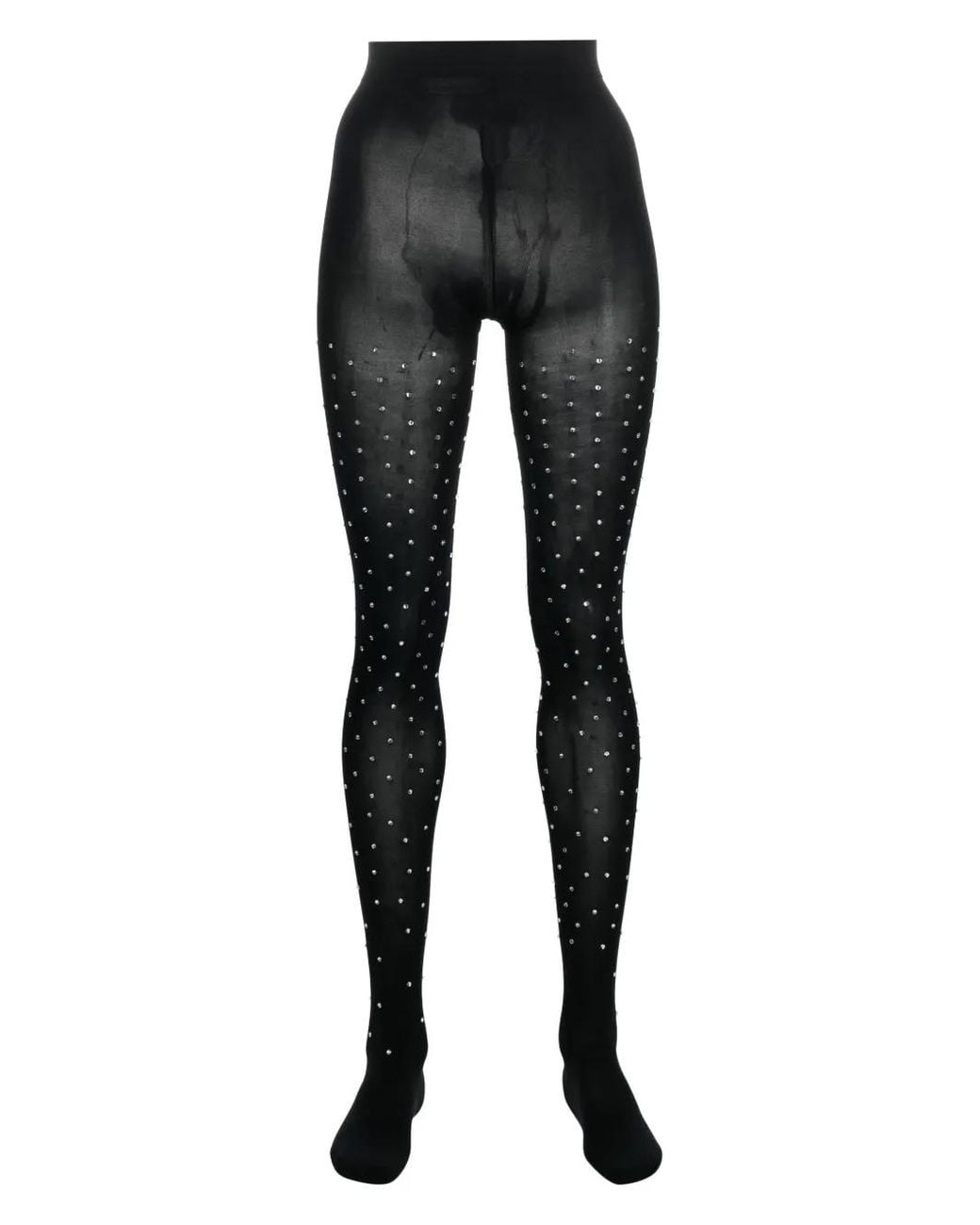 Vivetta Black Swarovski Crystal-Embellished Tights