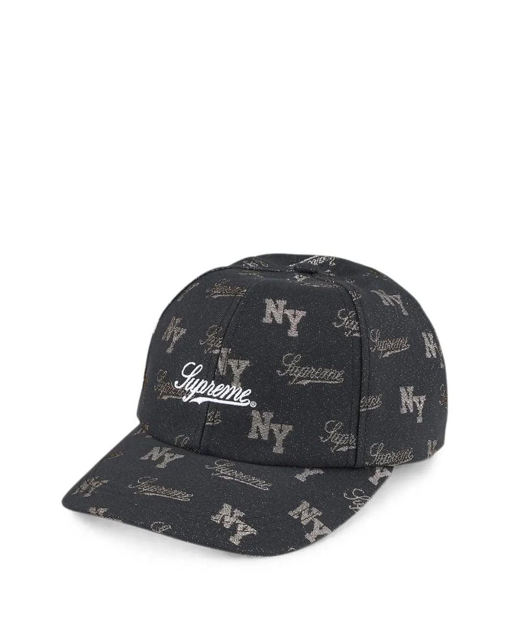Supreme Black Monogram 6-Panel Cap for men